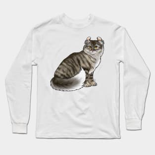 Cat - American Curl - Gray Tabby Long Sleeve T-Shirt